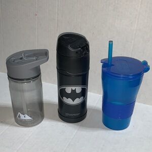 Batman Black Thermos and Blue Tumbler Set
